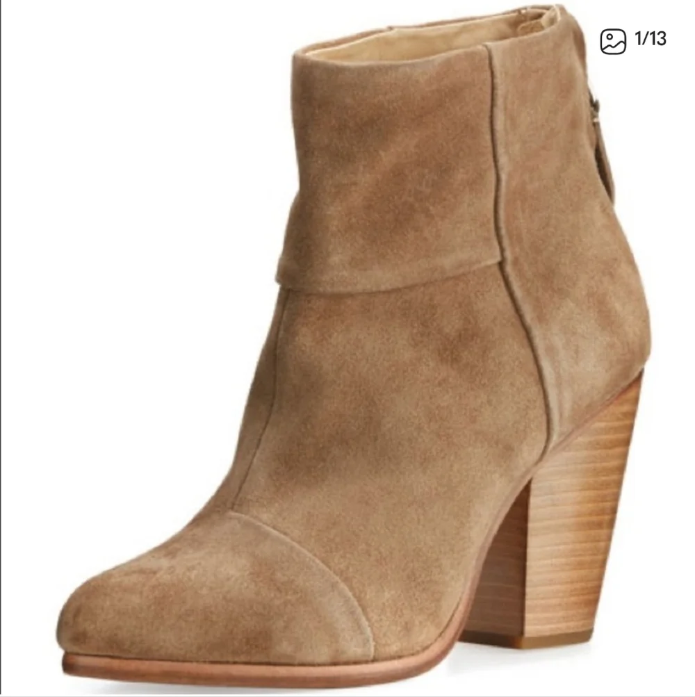 RAG & BONE 38.5 Camel Suede Newbury Bootie